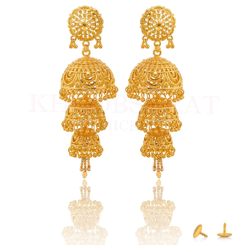 Luxury Earrings for Brides-Dariyalal Sales Gold Plated Jhumki