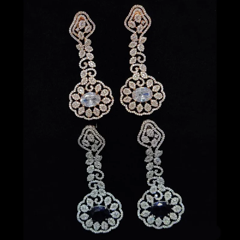 Multi-Strand Earrings-Kavita Art  American Diamonds Dangler Earrings