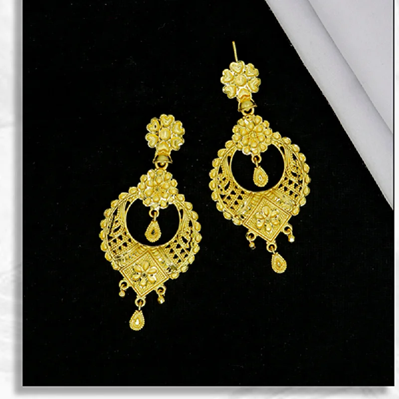 Elegant Crystal Earrings-Mahavir Gold Plated Dangler Earrings