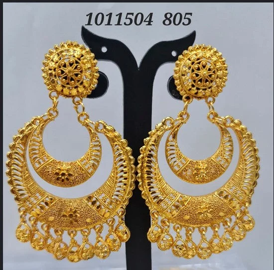 Glittery Earrings for Parties-Darshana Jewels Dye Gold Dangler Earrings