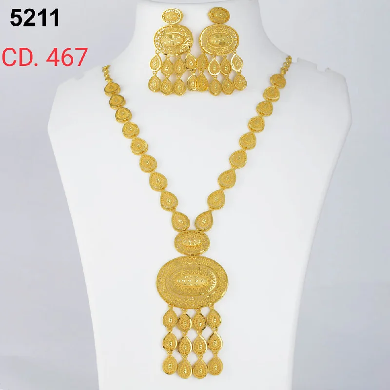 Vintage Necklace Sets-MR Jewellery Forming Gold Plated Necklace Set