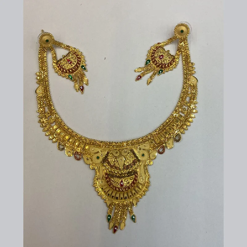 Handmade Necklaces Online-The Jangid Arts Gold Plated Necklace Set