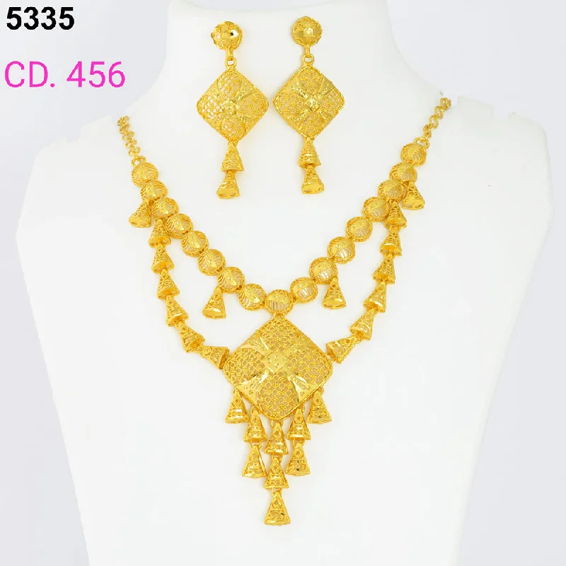 Elegant Wedding Necklaces-MR Jewellery Forming Gold Plated Necklace Set