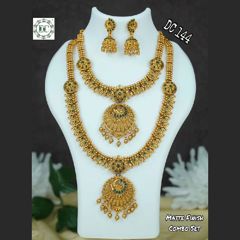 Bold Statement Necklaces-Diksha Collection Gold Plated Combo Set