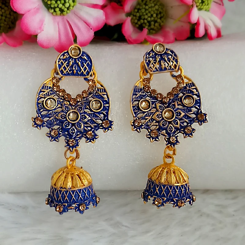 Statement Earrings for Weddings-Amina Creation Gold Plated Meenakari Dangler Earrings Assorted Color