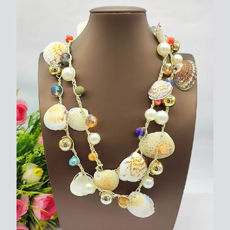 Vintage Style Necklaces-JCM Gold Plated Designer Pearls Long Necklace