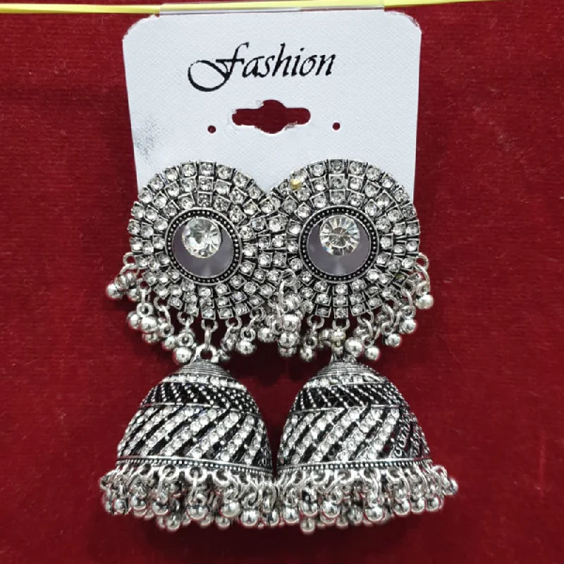 Fashion Earrings for Special Occasions-Sofine Oxidised Plated Jhumki Earrings