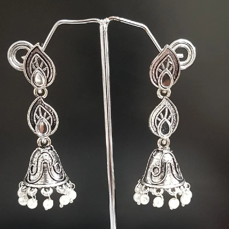 Classy Diamond Earrings-Shreeji Oxidised Plated Jhumki Earrings