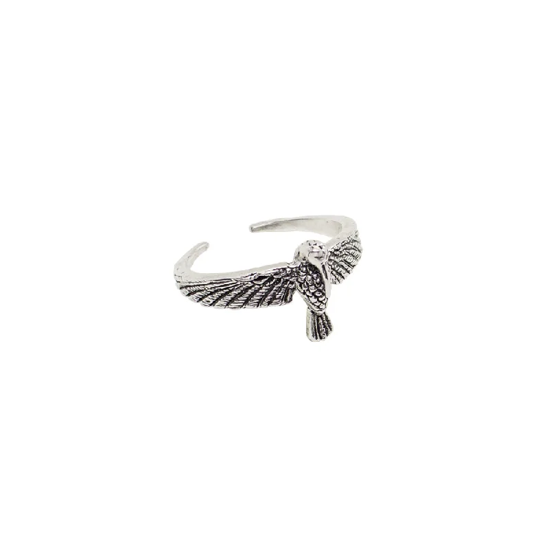 Handcrafted Wedding Rings-Hummingbird Ring In Silver