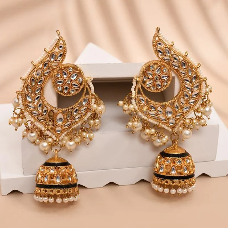 Sparkling Gem Earrings-House Of Ree Peacock Black Jhumki Drop Earrings for Womens | Women | Girls ER154