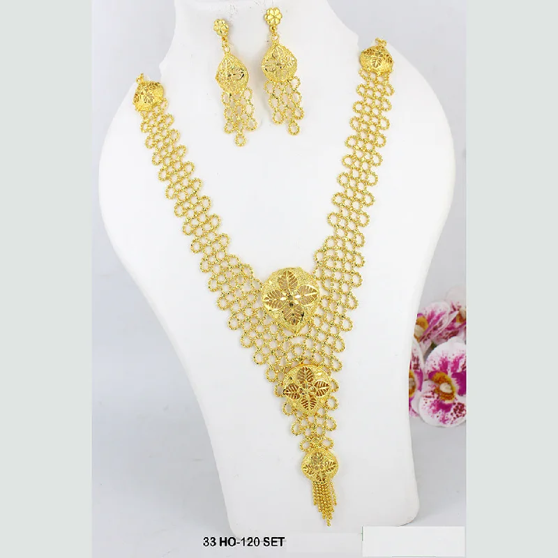 Colorful Beaded Necklaces-Mahavir Forming Gold Plated Necklace Set