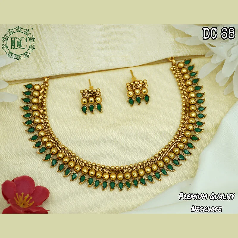 Sparkling Crystal Necklaces-Diksha Collection Gold Plated Pota Stone Necklace Set