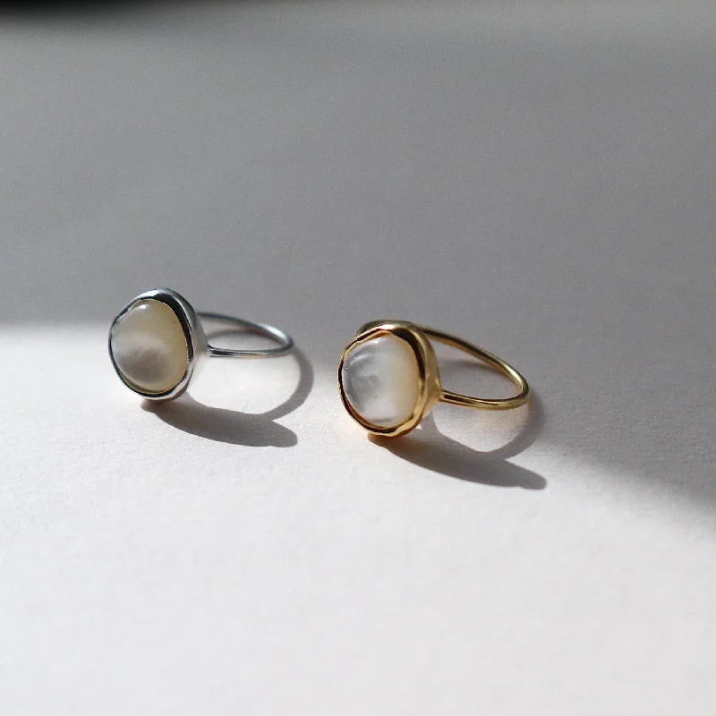 Custom Engagement Rings with Sapphire-'Sigrid' Shell Ring