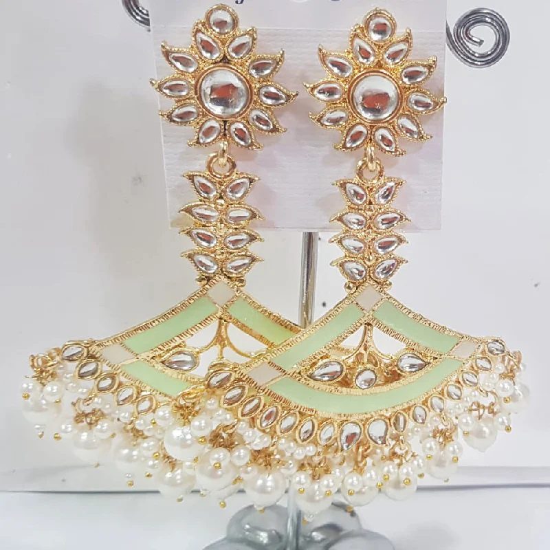 Eco-Conscious Earrings-Shreeji Gold Plated Meenakari Dangler Earrings