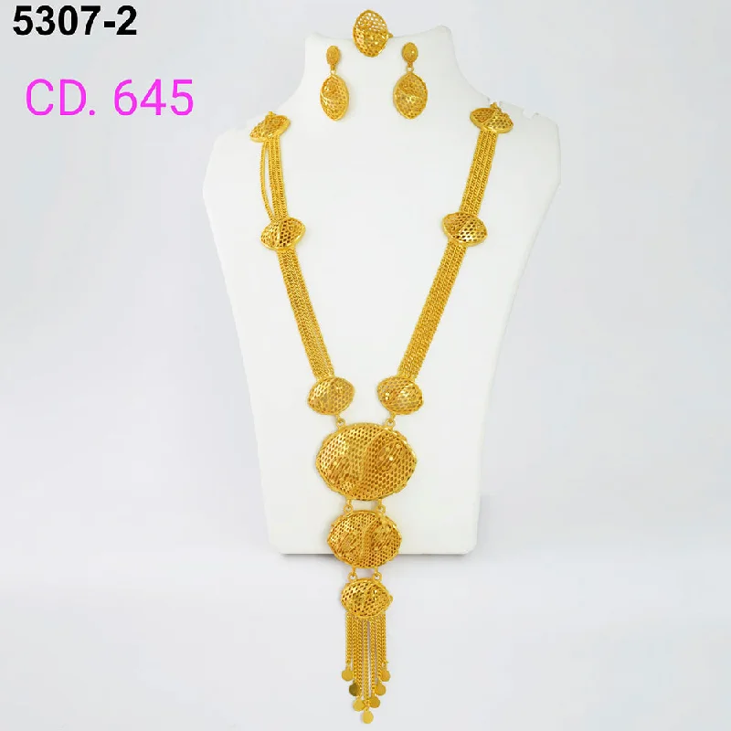 Colorful Stone Necklaces-MR Jewellery Forming Gold Plated Necklace Set