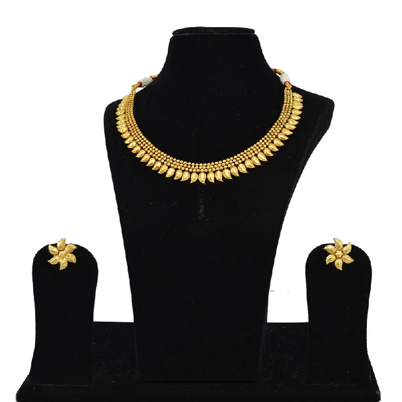 Fashionable Statement Necklaces-Saloni Fashion Jewellery Gold Plated Necklace Set