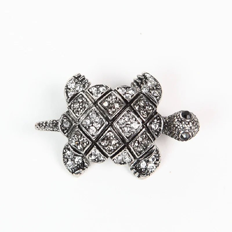 Modern Geometric Brooch-Large Sparkly Diamante Tortoise Brooch