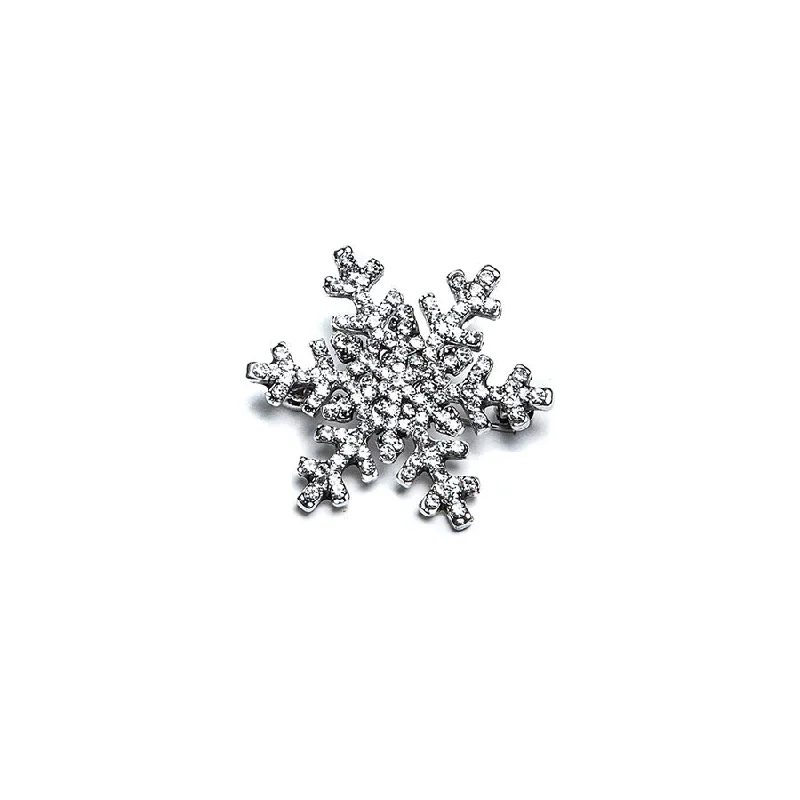 Custom Brooch for Gifts-Sparkling Diamante Snowflake Brooch