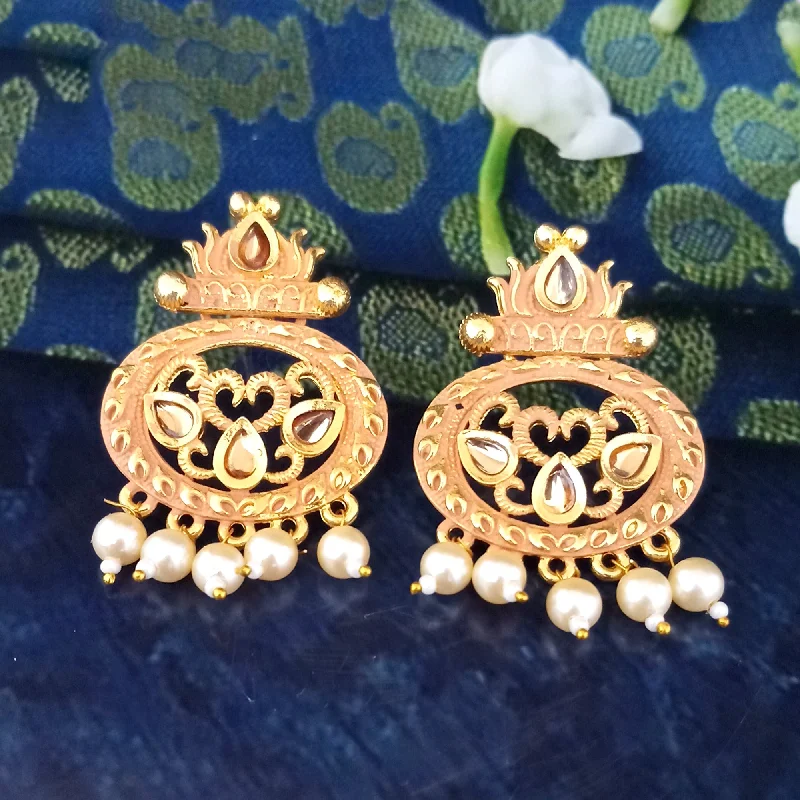 Customized Initial Earrings-Amina Creation Gold Plated Meenakari Dangler Earrings Assorted Color