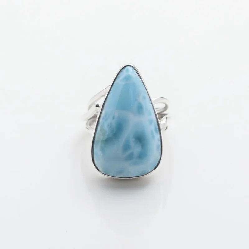 Silver Wedding Rings for Women-Larimar Ring Sabine