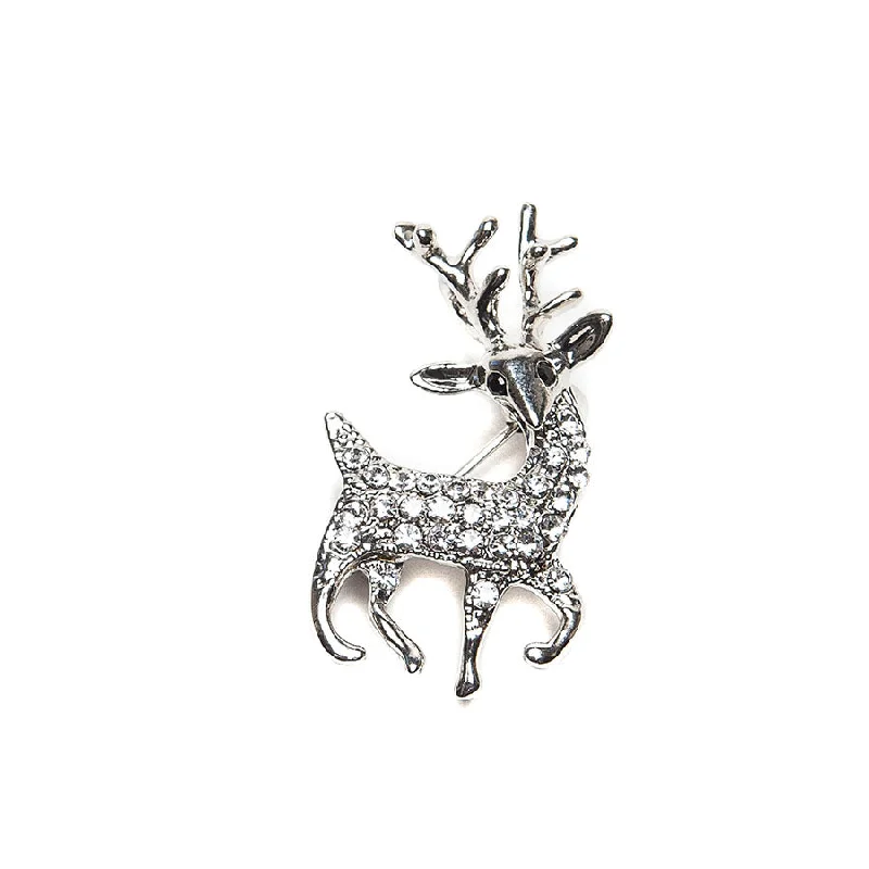 Fashionable Crystal Brooch-Sparkly Crystal Deer Brooch