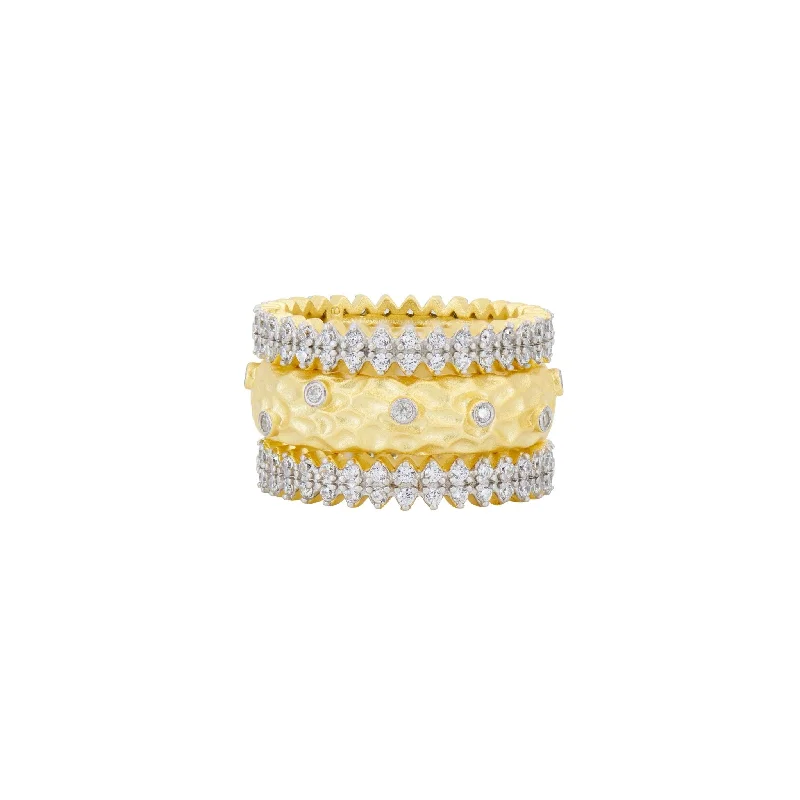 Elegant Sapphire Rings-Streets in Bloom Textured 3-Stack Ring