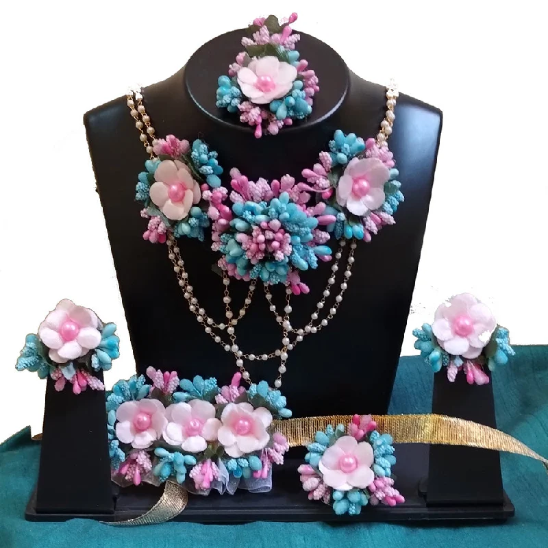 Simple Bead Necklaces-Kavyas Kreation Floral Necklace Set