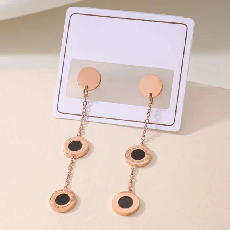 Colorful Resin Earrings-Tarohi Jewels Rose Gold Plated Fancy Dangler Earrings