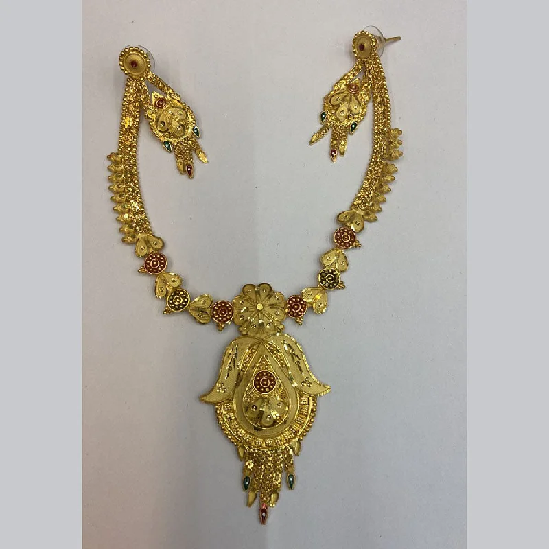 Colorful Crystal Necklaces-The Jangid Arts Gold Plated Necklace Set