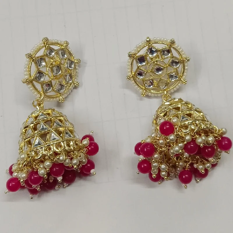 Summer Earrings for Women-Darshana Jewels Gold Plated Kundan Jhumki Earrings