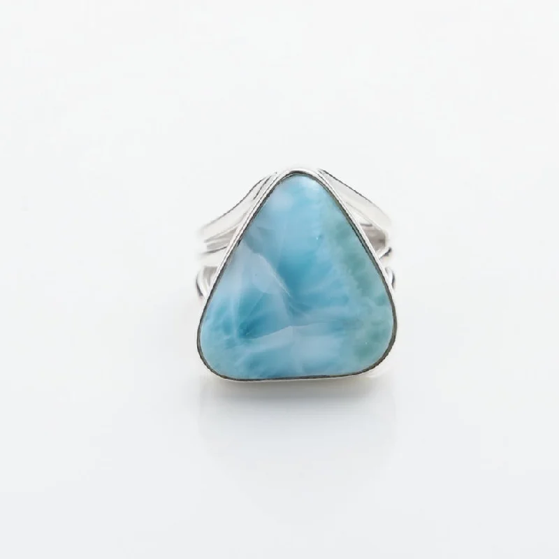 Elegant Gemstone Wedding Rings-Larimar Ring Darlyn