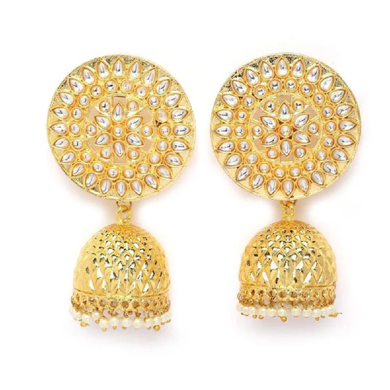 Elegant Bead Earrings-House Of Ree Golden Jhumki Earrings for Womens | Women | Girls ER116