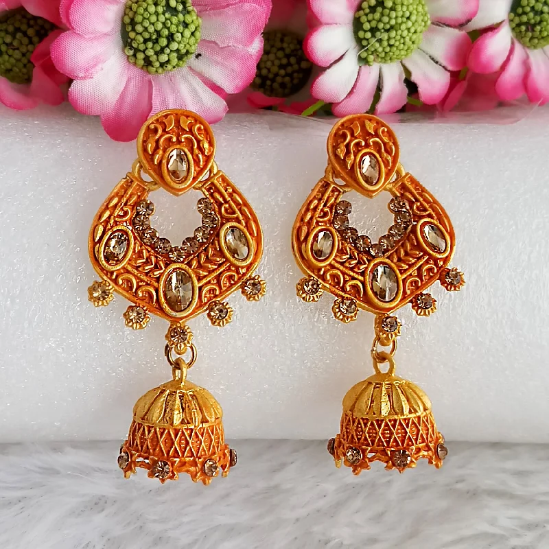 Trendy Dangle Earrings-Amina Creation Gold Plated Meenakari Dangler Earrings Assorted Color