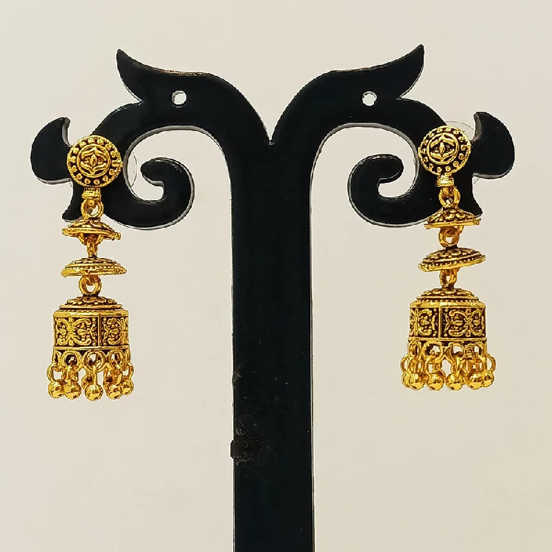 Classic Silver Earrings-Dariyalal Sales Gold Plated Jhumki Earrings