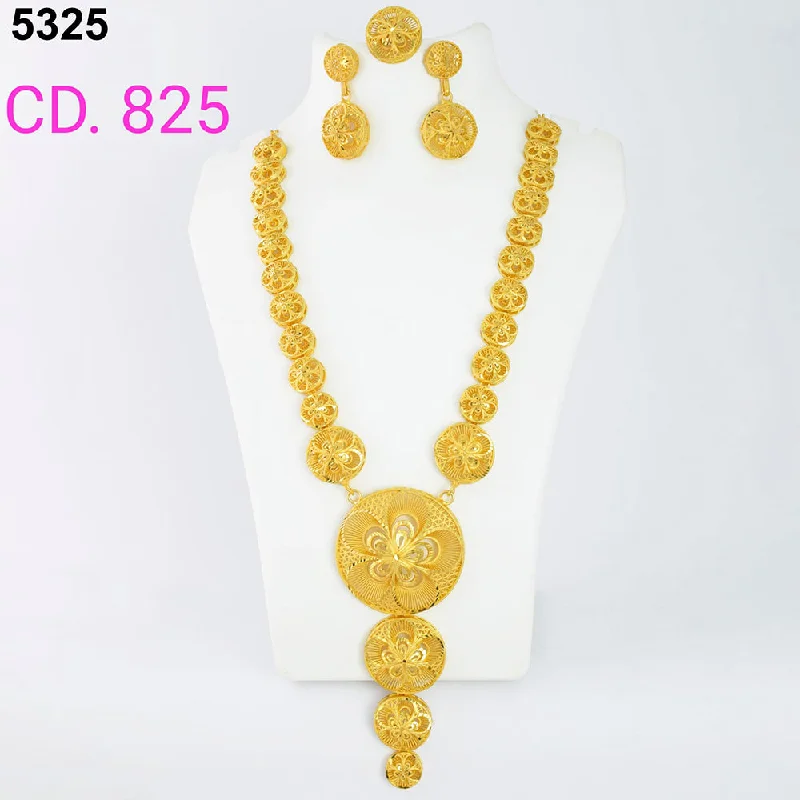 Elegant Emerald Necklaces-MR Jewellery Forming Gold Plated Necklace Set