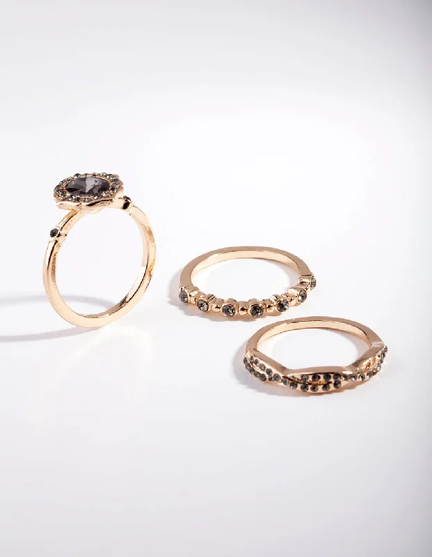 Elegant Gold Rings-Gold Engagement Ring Pack