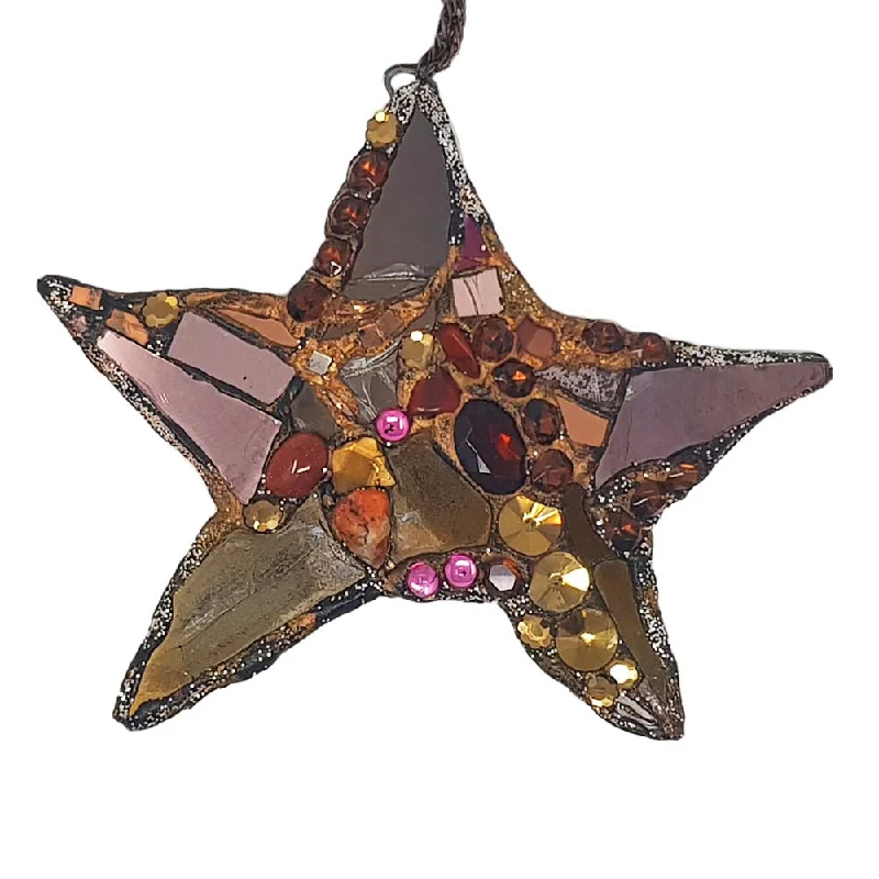 Minimalist Necklace Designs-BRONZE STAR PENDANT NECKLACE - R, 1991