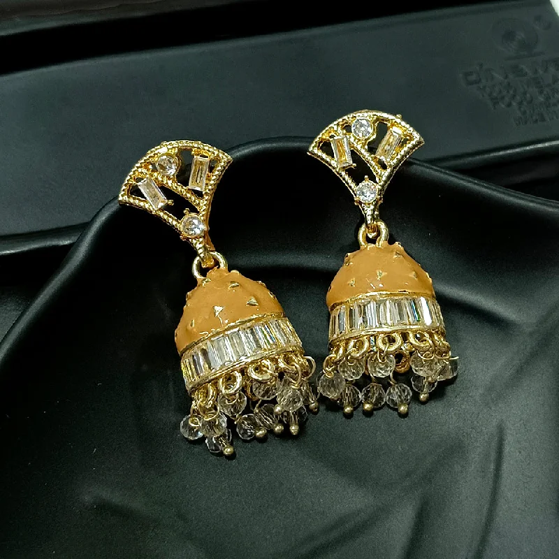 Large Gold Earrings-Infinity Jewels Gold Plated Hypoallergenic Nickel Free Meenakari Jhumki Earrings