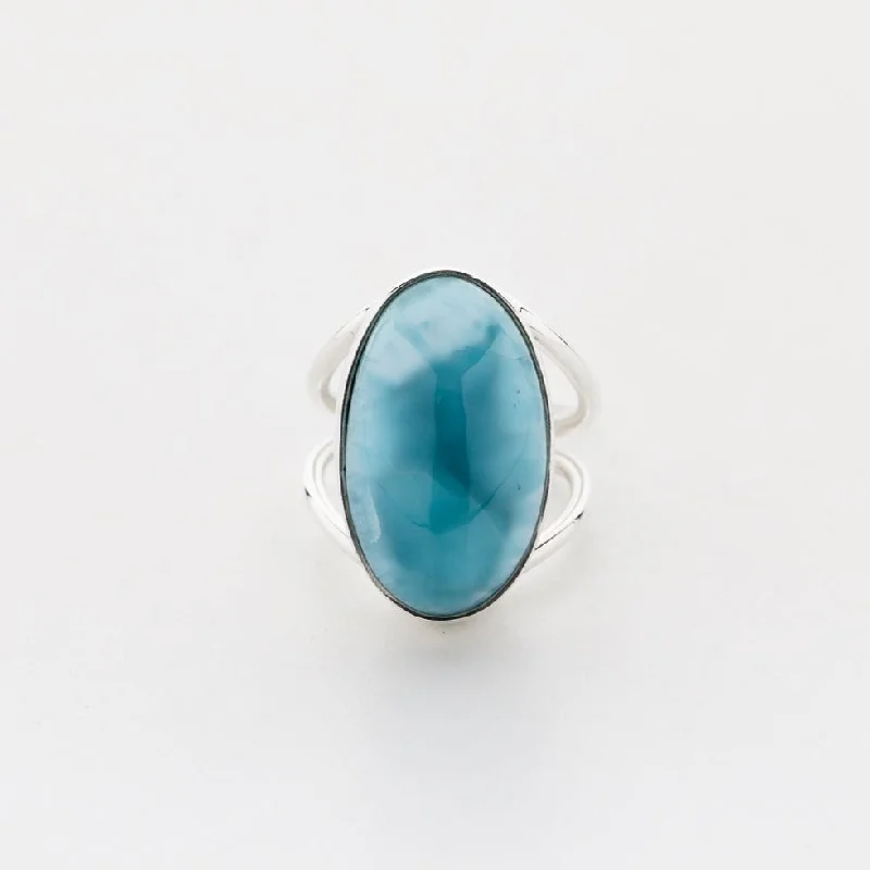 Silver Engagement Rings-Larimar Ring Tuffo