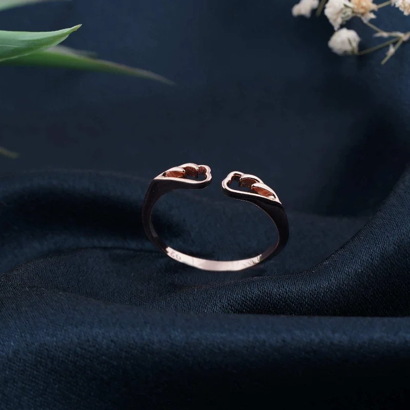 Birthstone Rings for Men-Rose Gold Mini Angle Promise Ring