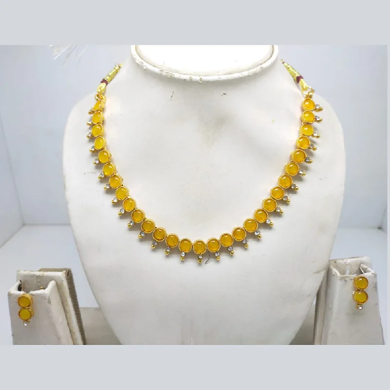 Nature-Inspired Necklaces-Palak Art Gold Plated Necklace Set