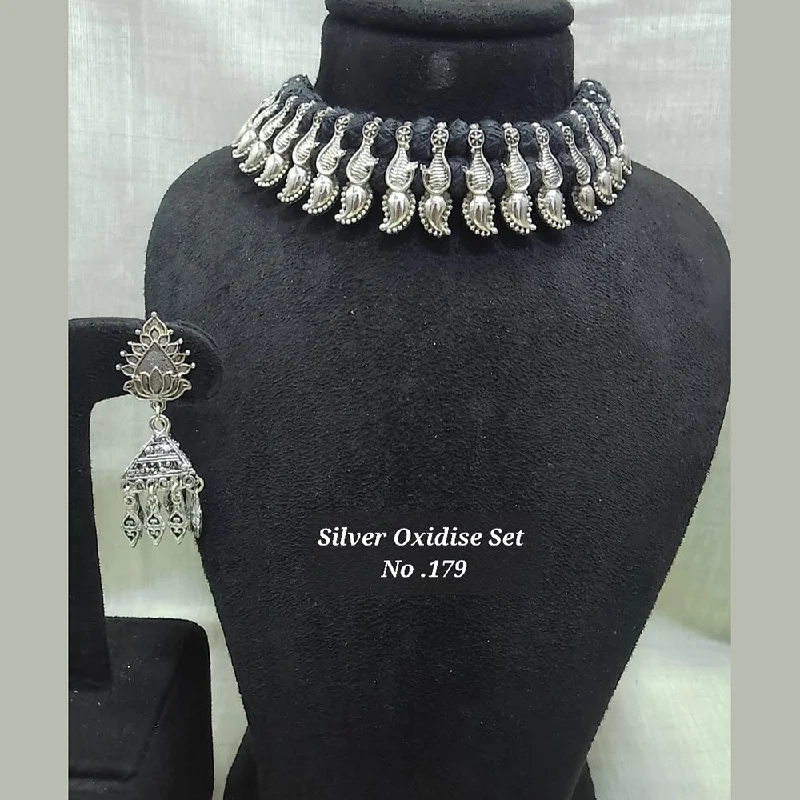 Vintage Pearl Necklaces-Jyoti Arts Oxidised Plated Necklace Set