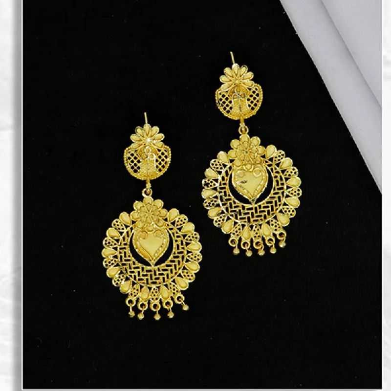 Gold Plated Dangle Earrings-Mahavir Gold Plated Dangler Earrings