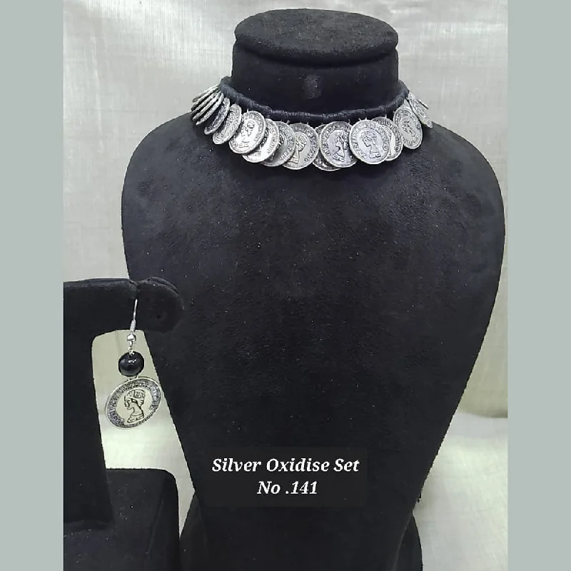 Bohemian Style Necklaces-Jyoti Arts Oxidised Plated Choker Necklace Set