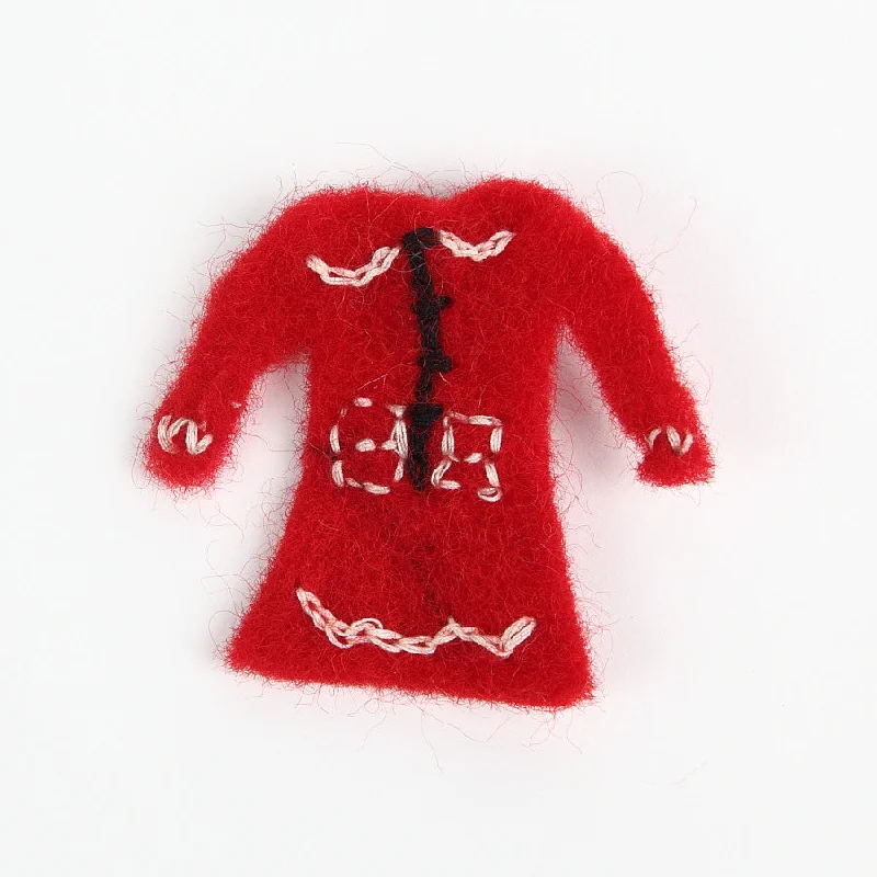 Simple Gold Brooch-Amica Little Red Felt Dress Brooch