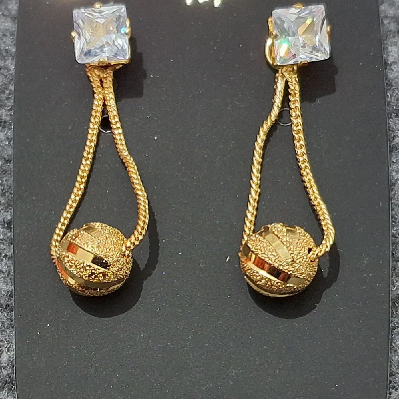 Natural Gemstone Earrings-Martina Jewels Gold Plated Crystal Stone Dangler Earrings