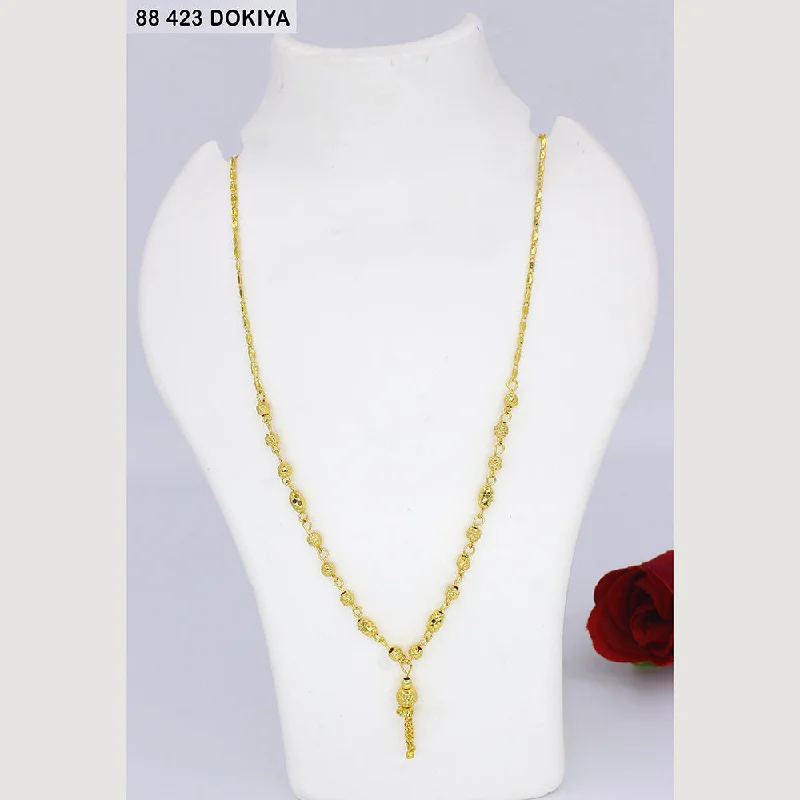 Dainty Pearl Necklaces-Mahavir Dye Gold Dokiya Necklace