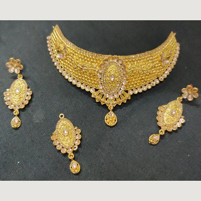 Unique Infinity Necklaces-Shreeji Gold Plated Necklace Set