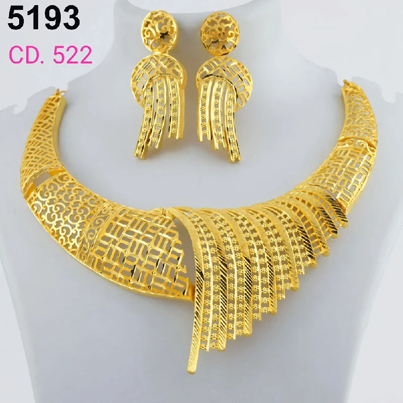 Classic Gold Necklaces-MR Jewellery Forming Gold Plated Necklace Set