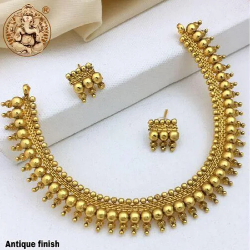 Fashionable Pendant Necklaces-Pooja Bangles Gold Plated  Necklace Set